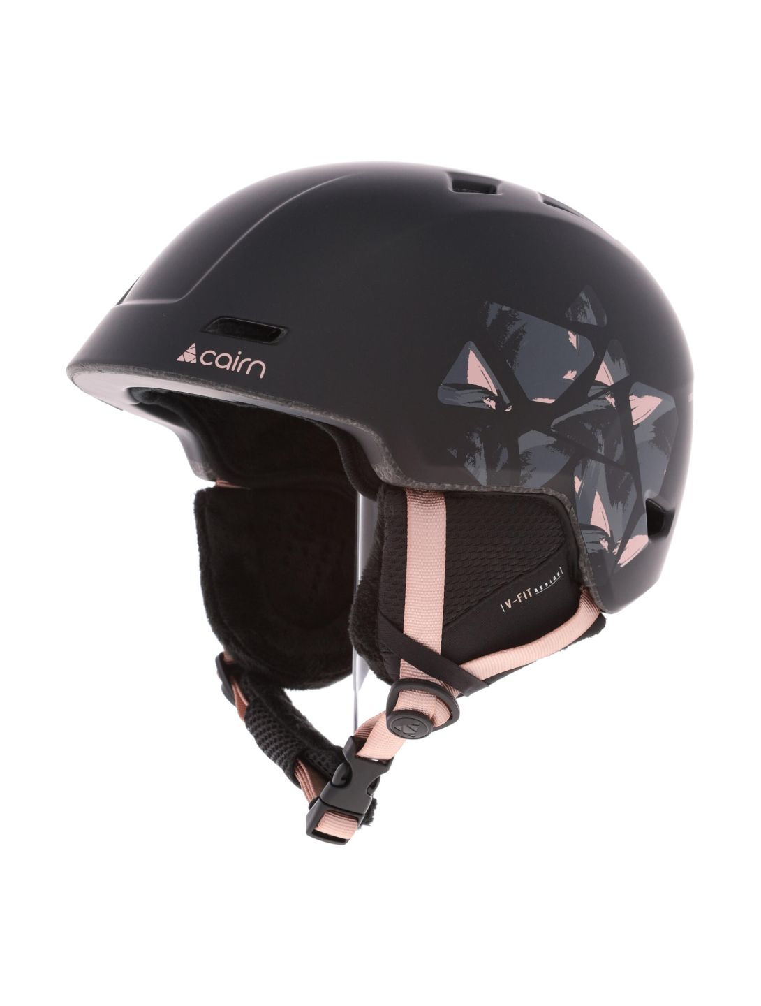 Cairn, Meteor Skihelm Unisex Black Powder Pink Leaf rosa, schwarz 