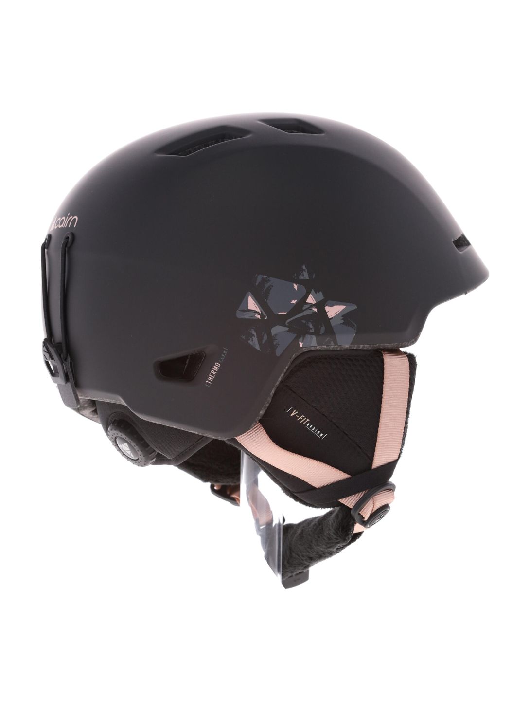 Cairn, Meteor Skihelm Unisex Black Powder Pink Leaf rosa, schwarz 