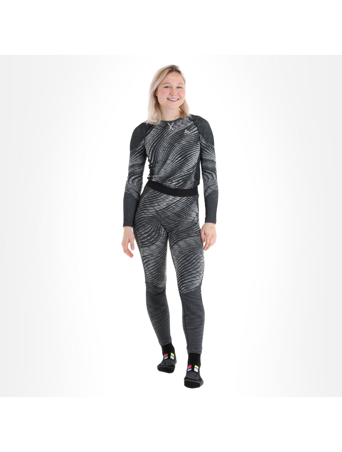 Odlo, Blackcomb Eco Thermohose Damen space dye blau, schwarz 