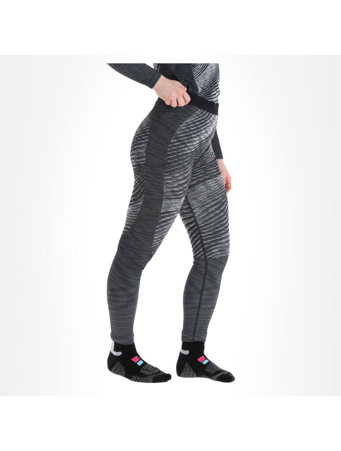 Odlo, Blackcomb Eco Thermohose Damen space dye blau, schwarz 