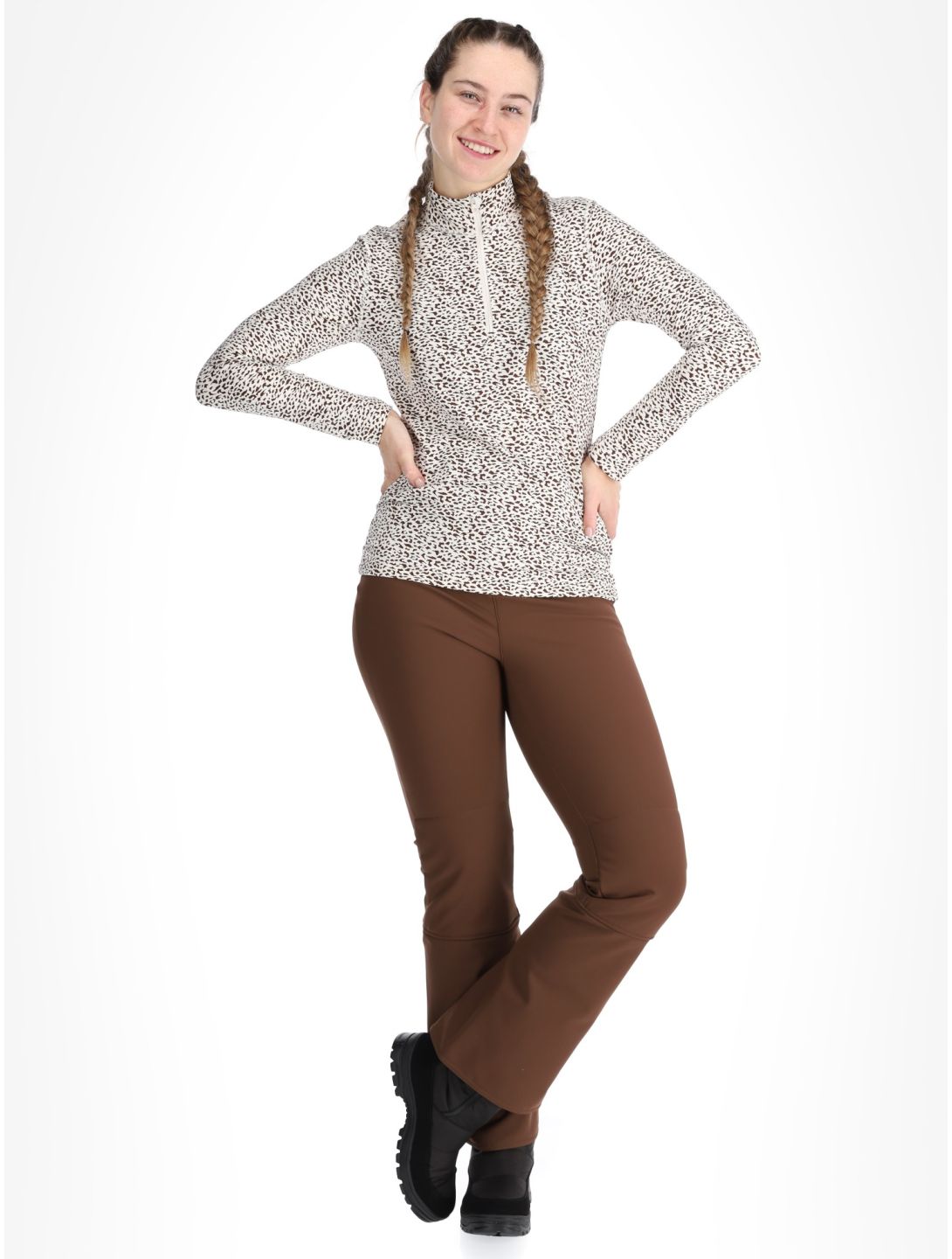 Poivre Blanc, Traditional 24PBH1940/WO/L Pullover Damen Jaguar Off Brown braun 