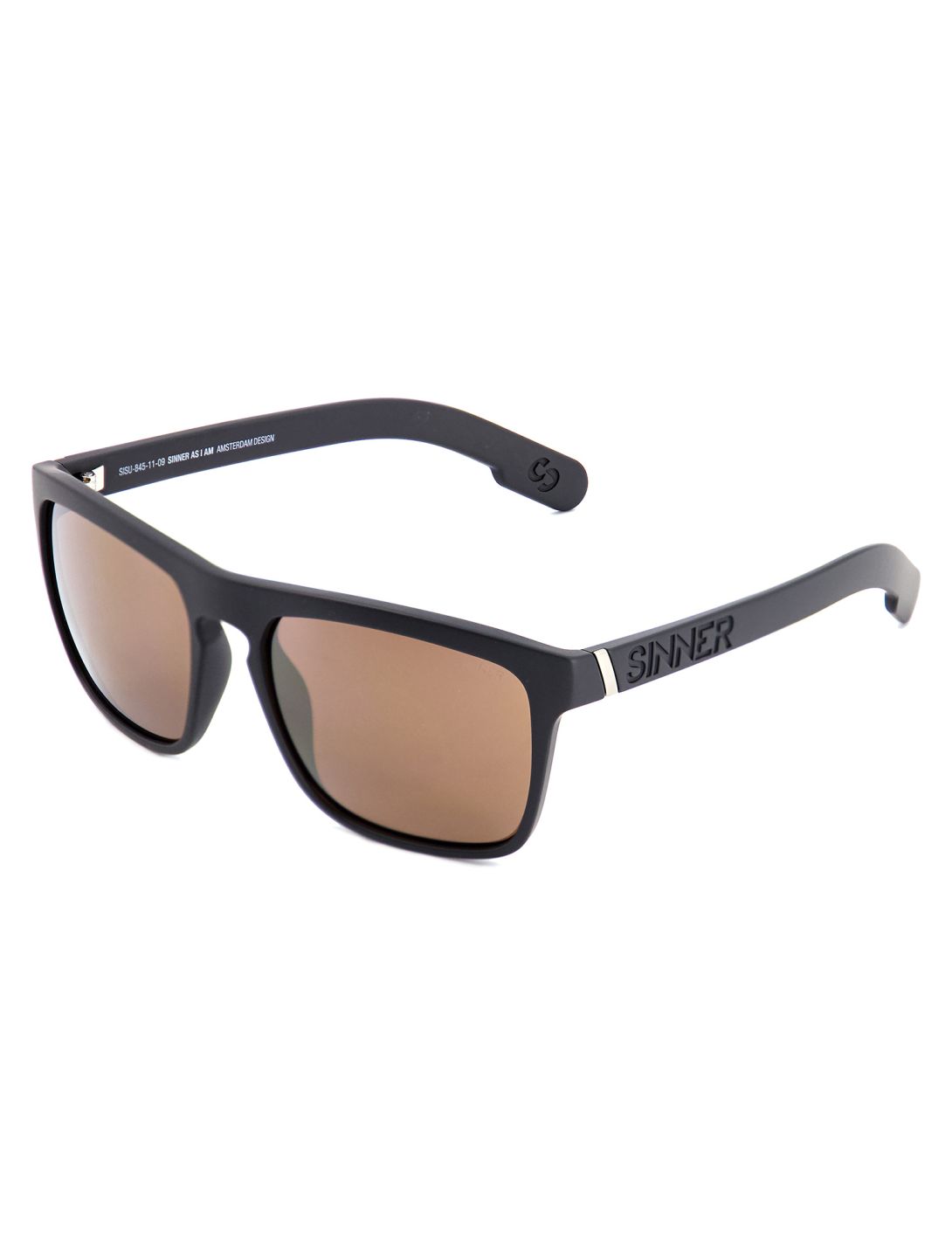 Sinner, Thunder Sonnenbrille Unisex Matte Black - Gold Mirror Goud, schwarz 