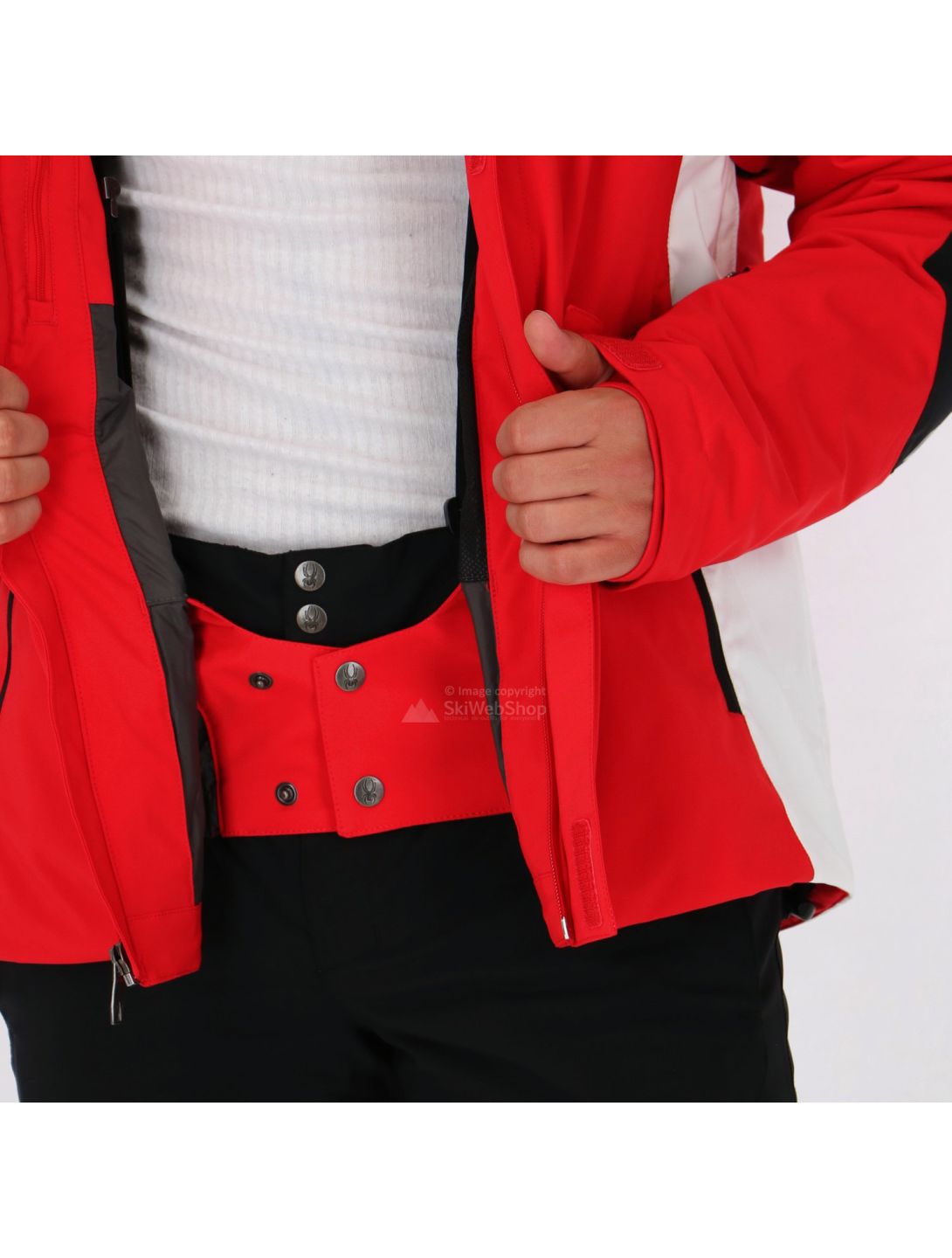 Spyder, Copper Skijacke, Herren, rot -schwarz - weiß