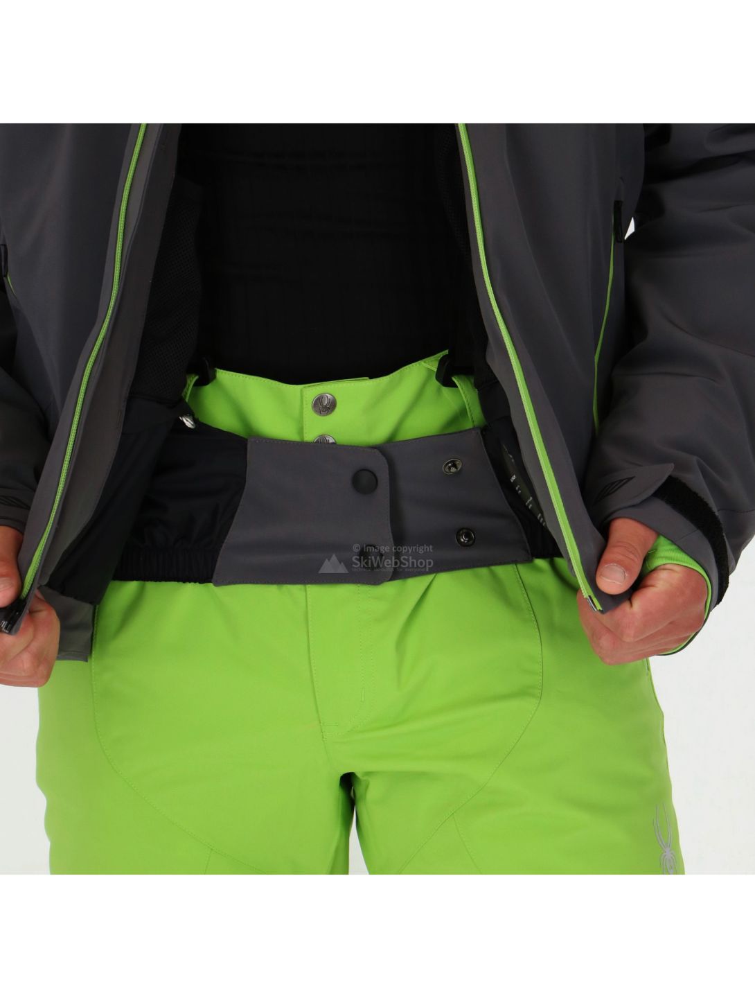 Spyder, Monterosa Skijacke, Herren, polar grau - fresh grün - schwarz