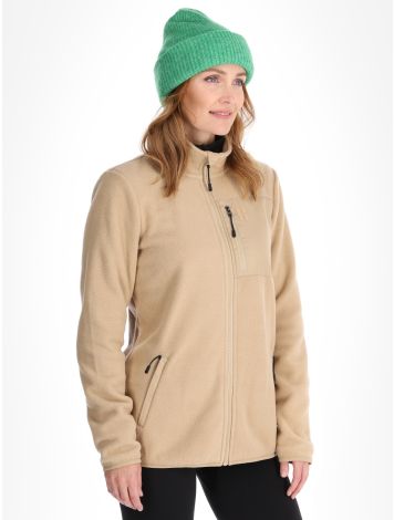 Poederbaas, Four Seasons Fleece Jacke Damen Sand beige